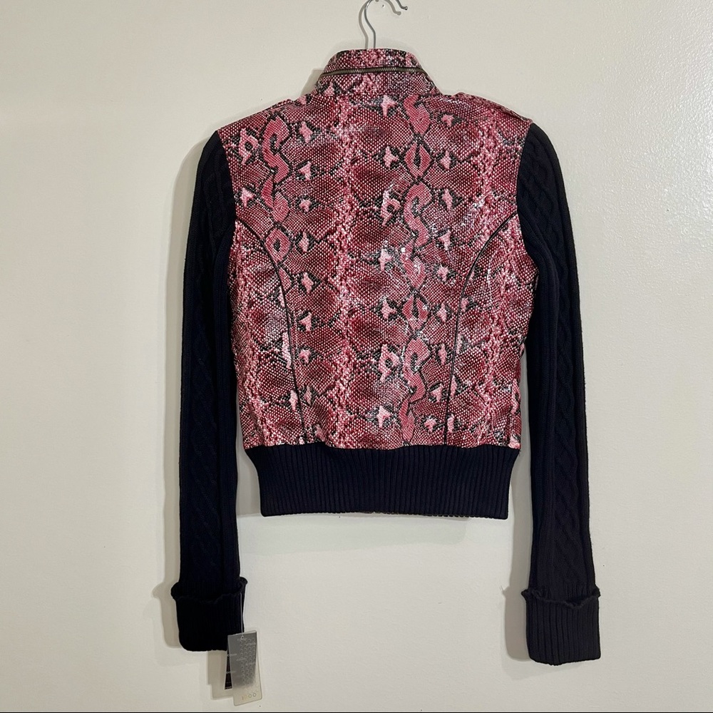 COOGI Faux Snake Skin Jacket Sweater Sleeve NWT size Small - Picture 6 of 16